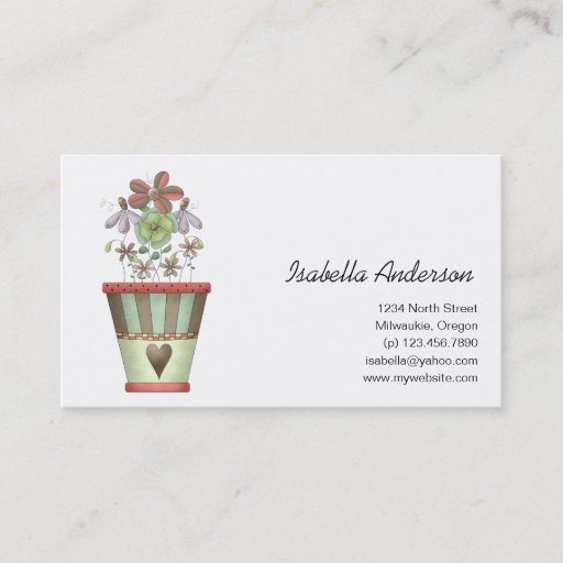 Customizable Garden Treasures · Flowerpot Business Card