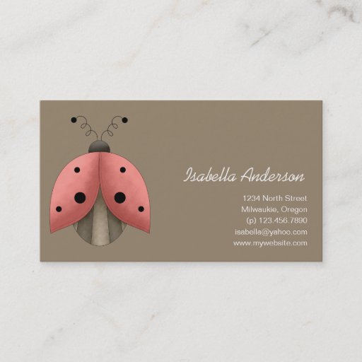 Customizable Garden Treasures · Ladybug Business Card