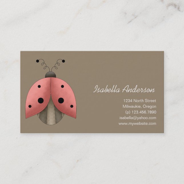 Garden Treasures · Ladybug Business Card (Front)