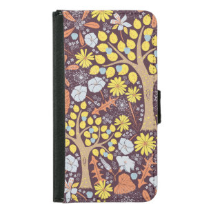 Garden trees, floral, apple pattern samsung galaxy s5 wallet case