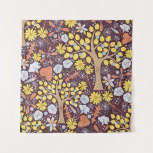 Garden trees, floral, apple pattern tapestry