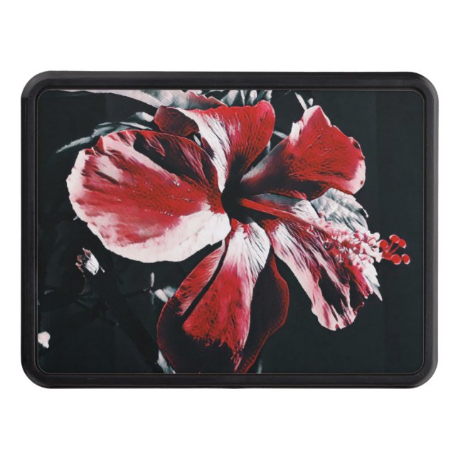 Garden Tropical Hibiscus Artwork Trailer Hitch Cover (Front)
