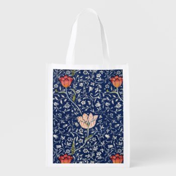Garden Tulip (medway) By William Morris   Grocery Bag by colorfulworld at Zazzle