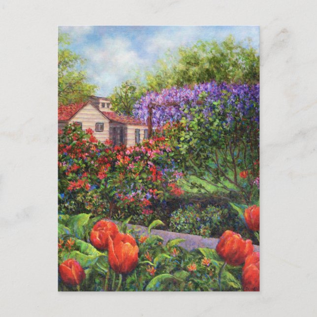 Garden Tulips Wisteria Postcard (Front)