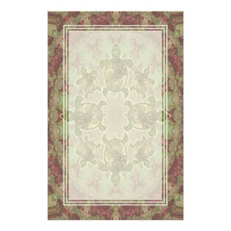Garden Turtles Pattern Blank Stationery