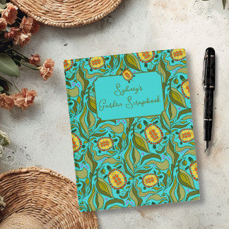 Garden Turtles Pattern Custom Scrapbook Mini Binder