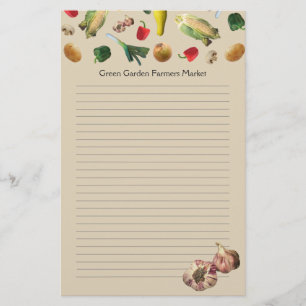 Garden Vegetables Farmers Custom Letterhead