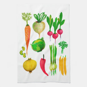 Garden Vegetables Simple Kitchen Towel