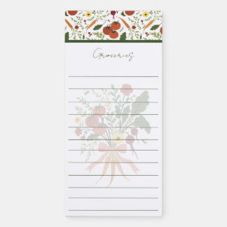 Garden Veggie fresh market Magnetic Notepad