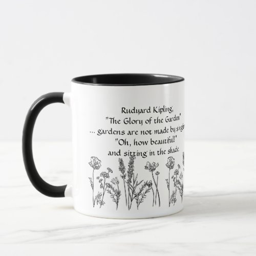 Garden Verse Rudyard Kipling Watercolor Flowers  Mug