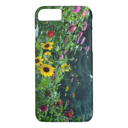 Garden View_ sunflower daisies cosmos iPhone 87 Case