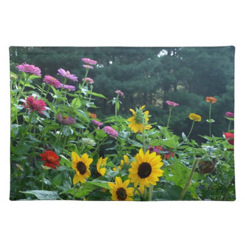 Garden View_ sunflower daisies cosmos colorful  Placemat