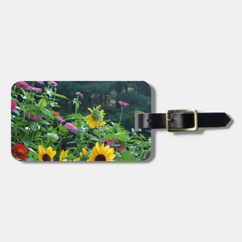 Garden View_ sunflower daisies cosmos Luggage Tag