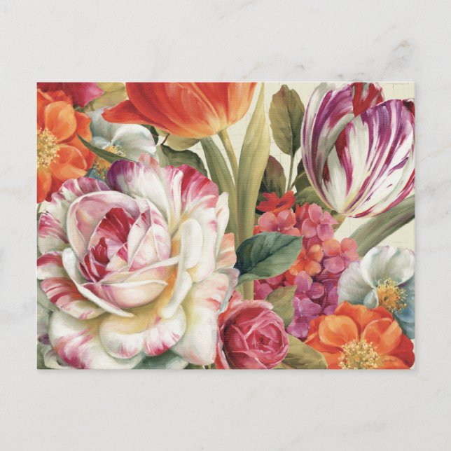 Garden View Tossed Flowers Postcard (Front)