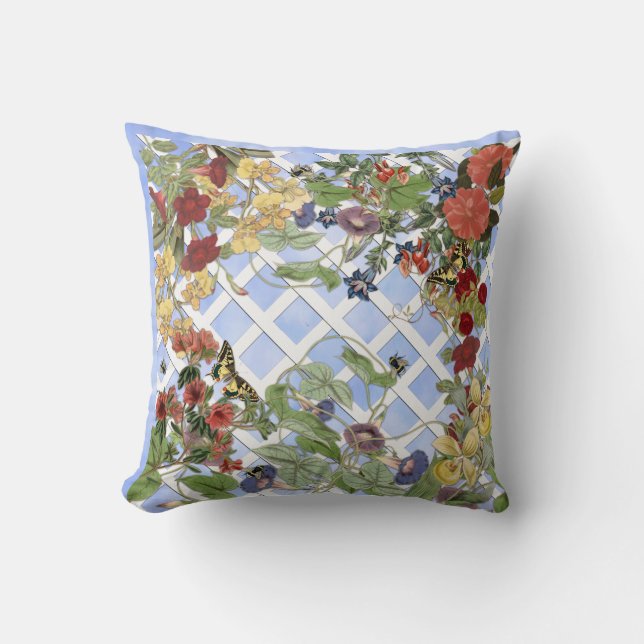 Garden Vignette Throw Pillow (Front)
