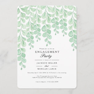 Garden Vine Watercolor Engagement Party Invite