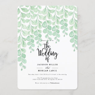 Garden Vine Watercolor Wedding Invite