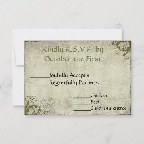 Garden Vintage Wedding RSVP Card