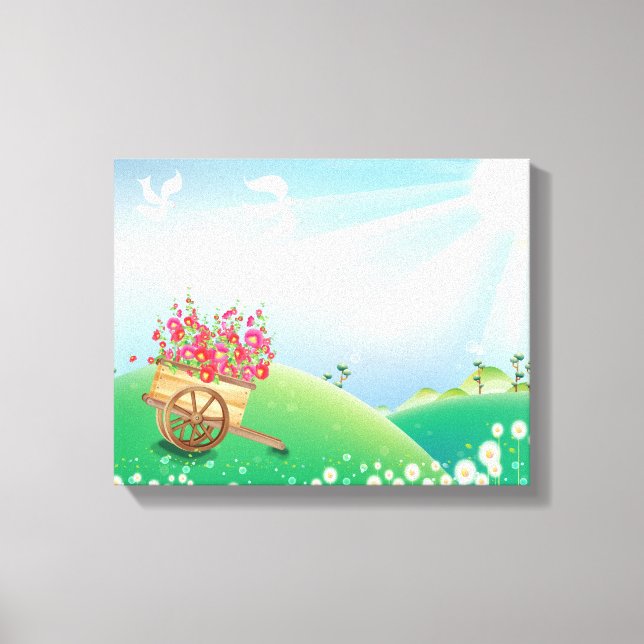 Garden Wagon Wrapped Canvas Print (Front)