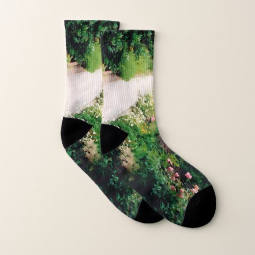 Garden Walk Digital Effect One Size Fits All Socks