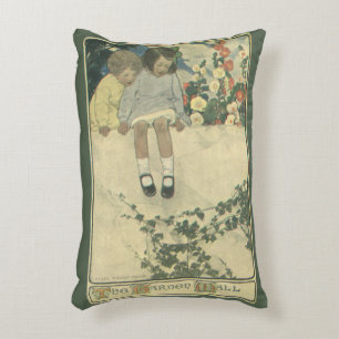Garden Wall Jessie Willcox Smith, Vintage Children Accent Pillow