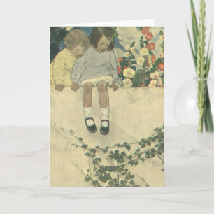 Garden Wall Jessie Willcox Smith, Vintage Children Card