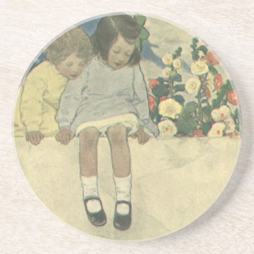 Garden Wall Jessie Willcox Smith Vintage Children Drink Coaster