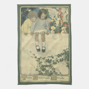 Garden Wall Jessie Willcox Smith, Vintage Children Kitchen Towel