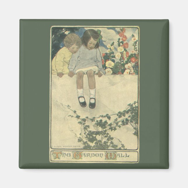Garden Wall Jessie Willcox Smith, Vintage Children Magnet (Front)