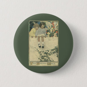 Garden Wall Jessie Willcox Smith, Vintage Children Pinback Button