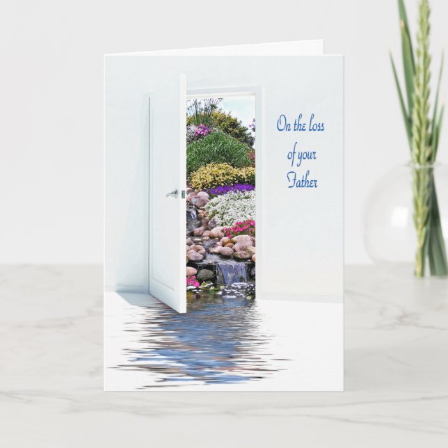 Garden watefalls for loss of Dad Card (Front)