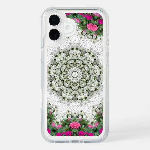 Garden Water Fountain Pink Flowers Mandala Design iPhone 16 Plus Case