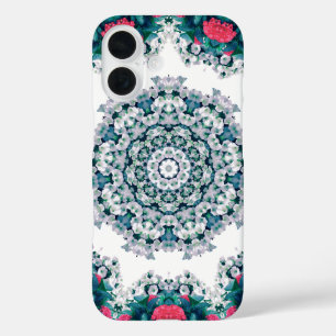 Garden Water Fountain Red Flowers Mandala Design iPhone 16 Case