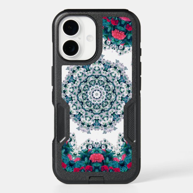 Garden Water Fountain Red Flowers Mandala Design Otterbox iPhone Case (Back)