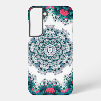 Garden Water Fountain Red Flowers Mandala Design Samsung Galaxy S22+ Case