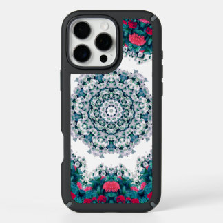 Garden Water Fountain Red Flowers Mandala Design iPhone 16 Pro Max Case