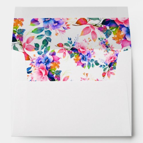 Garden Watercolor Floral Birthday Shower Wedding Envelope