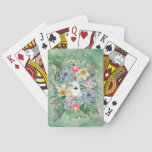 Garden Watercolor Flowers Poker Cards