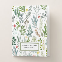 Garden Watercolor Leaves Personalized