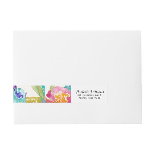 Garden Watercolor Wrap Around Address Label