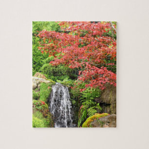 Garden Waterfall in Autumn Jigsaw Puzzle
