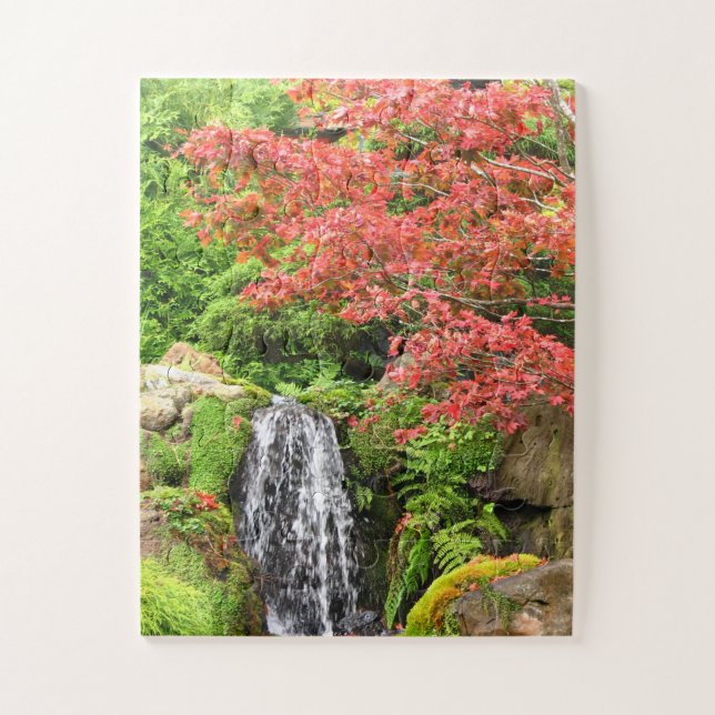 Garden Waterfall in Autumn Jigsaw Puzzle (Vertical)