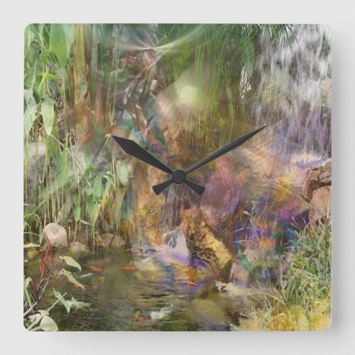 Garden Waterfall _ Wall Clock