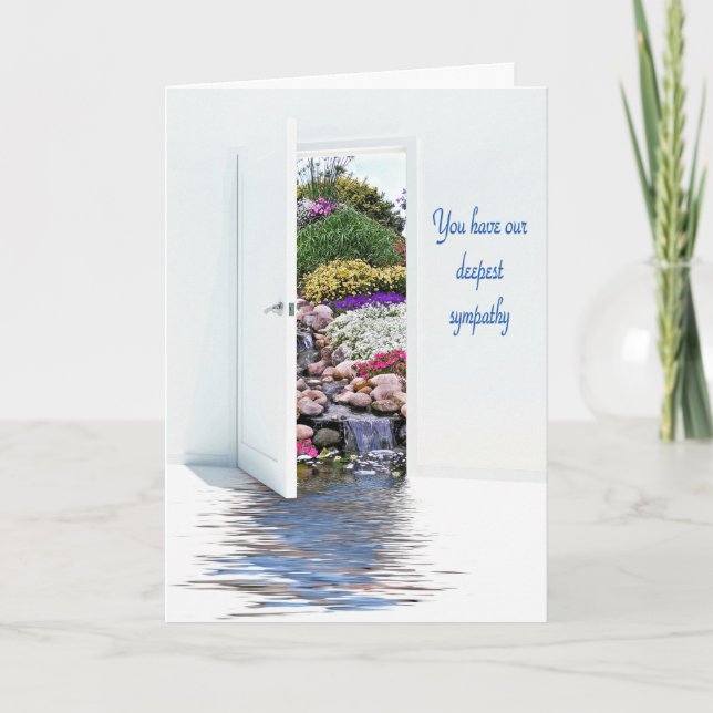 Garden Waterfalls sympathy from couple Card (Front)