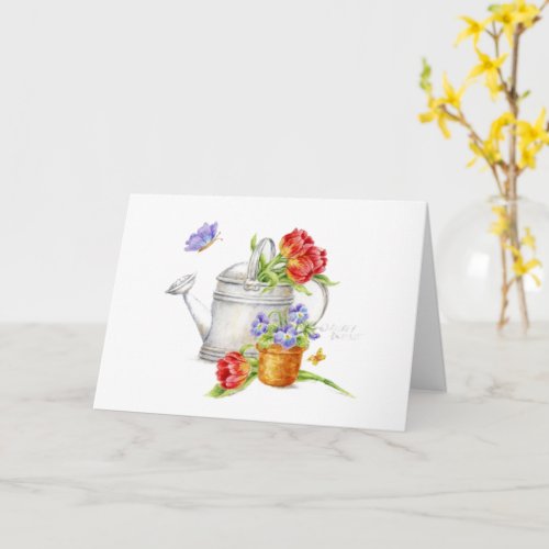 Garden Watering Can Blank Any Occassion Card