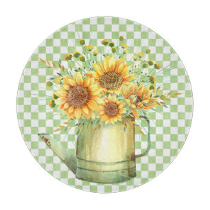 Garden Watering Can Sunflowers Cutting Board