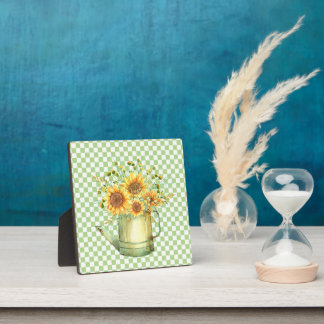 Garden Watering Can Sunflowers Plaque