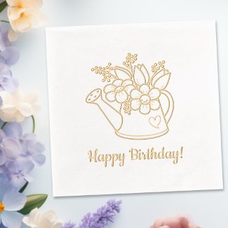 Garden Watering Can with Flowers Birthday