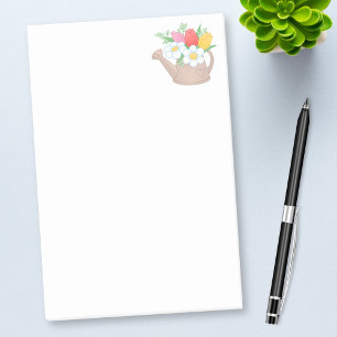 Garden Watering Can with Flowers on White Post-it Notes