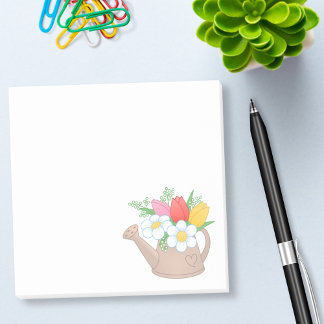 Garden Watering Can with Flowers Post-it Notes
